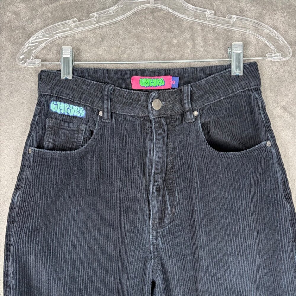 Empyre Tori Black Corduroy Pants Size 0 High Rise Straight Leg Y2K Skate Style - Picture 8 of 9